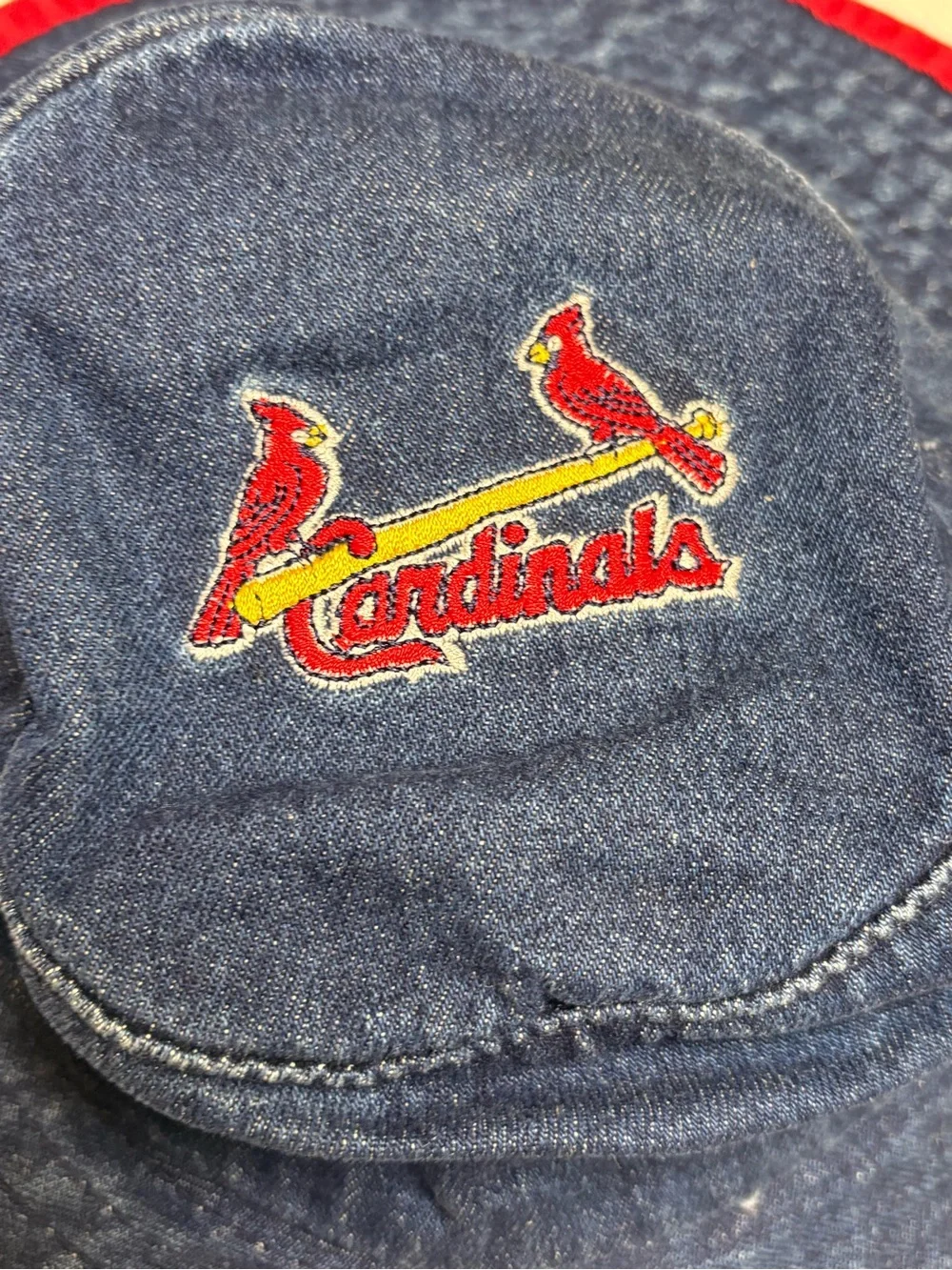 Vintage 90s St. Louis Cardinals Infant Denim Bucket Hat Annco MLB